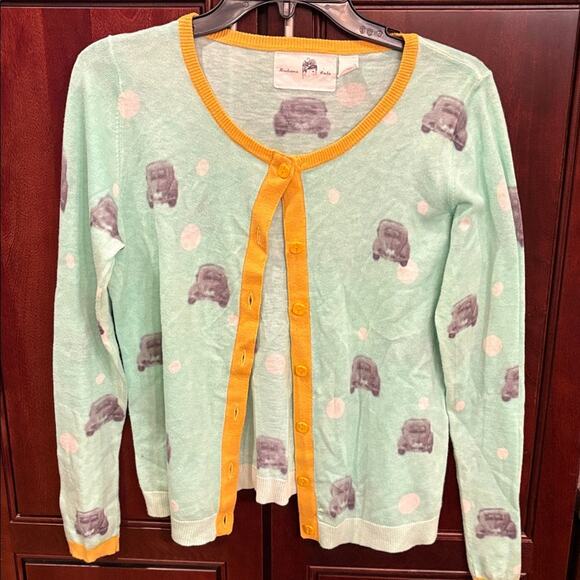 Anthropologie - Guilana Leila Mint Green Road Rage Cardigan - Picture 3 of 10